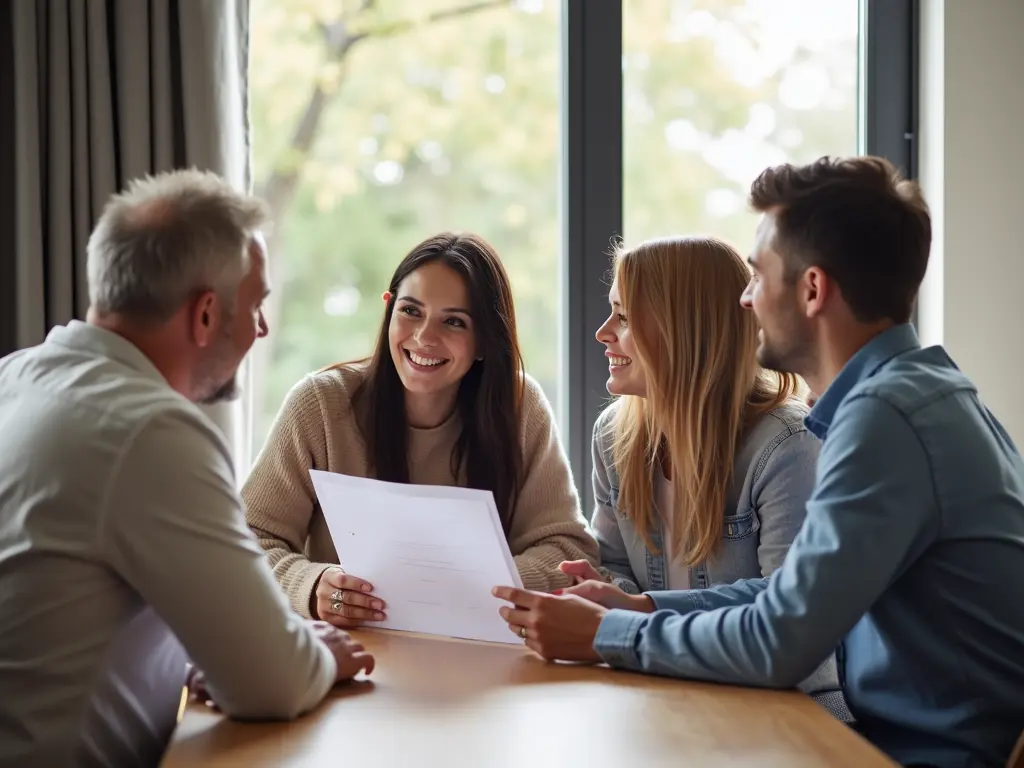 Family discussing home loans with a mortgage broker in Cockatoo, Lime Financial Services