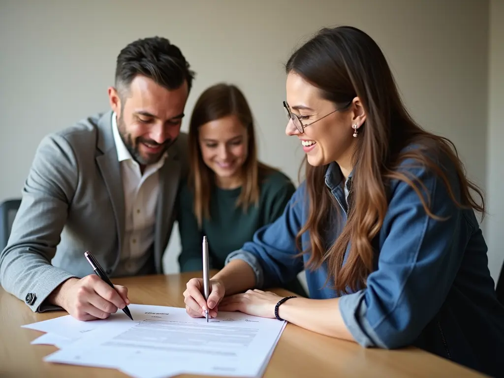 Family discussing home loans with a mortgage broker in Wantirna, Lime Financial Services