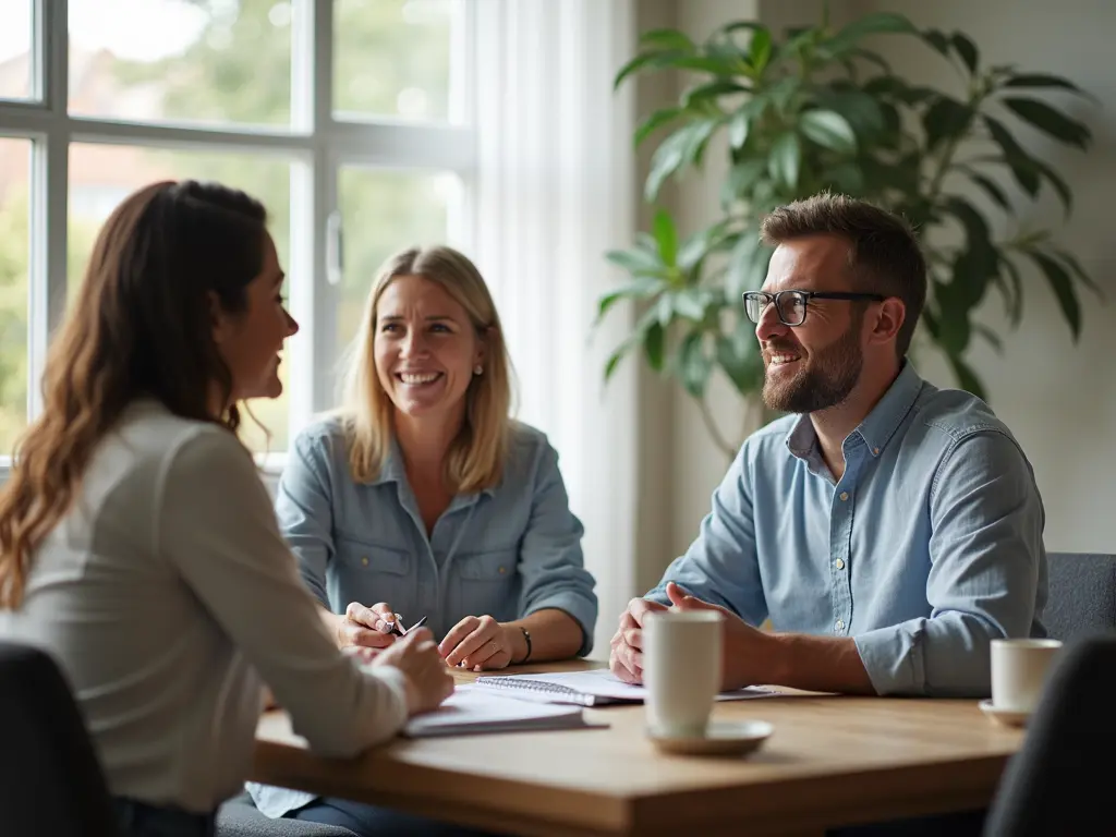 Family discussing home loans with a mortgage broker in Wheelers Hill, Lime Financial Services