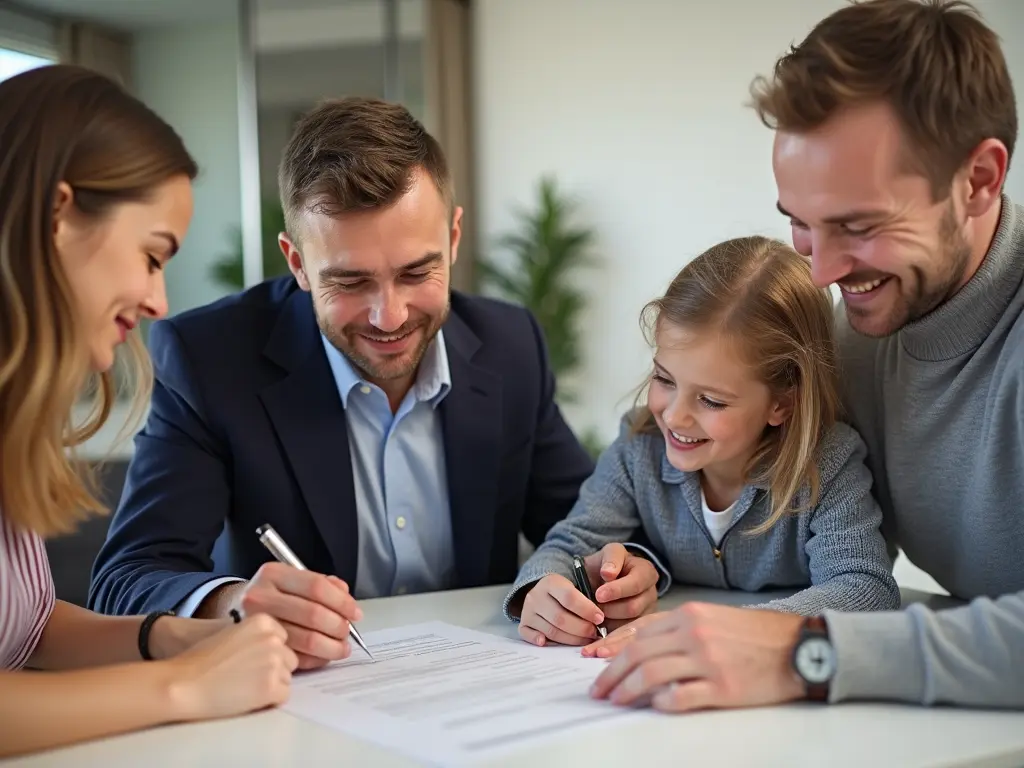 Family meeting with a mortgage broker in Olinda to discuss home loans, Lime Financial Services