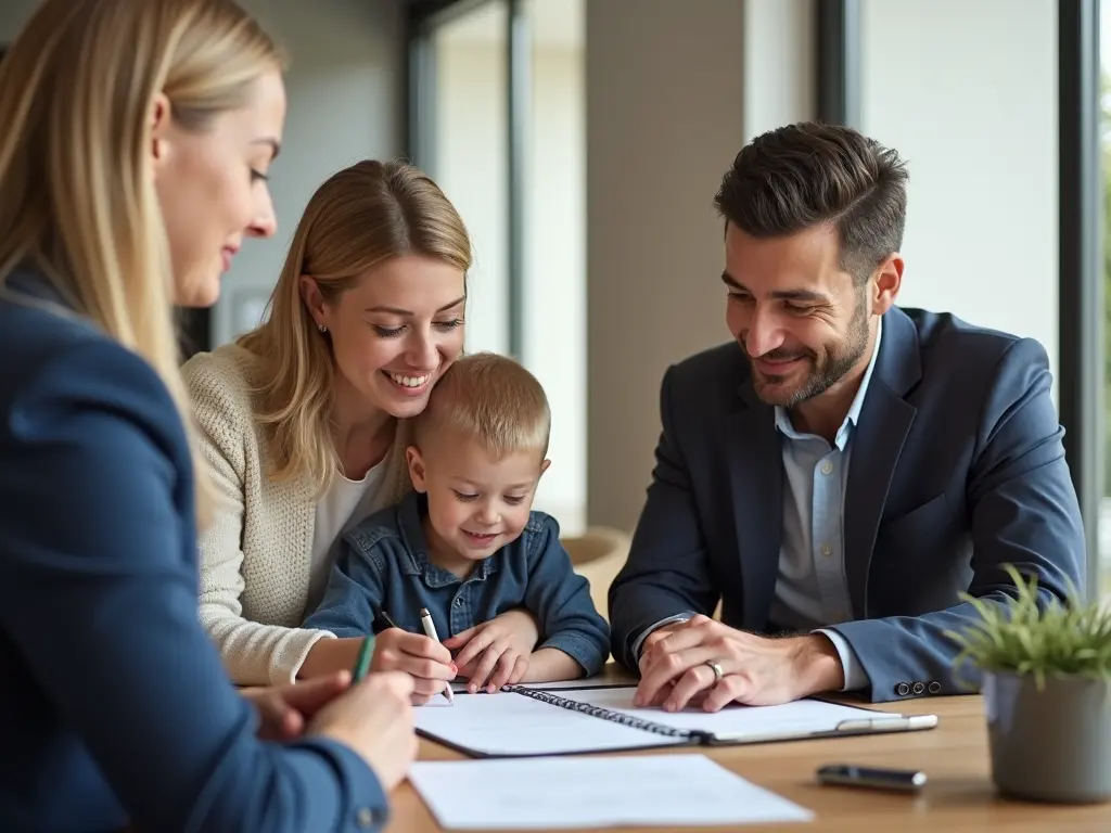 Family meeting with a mortgage broker in Ringwood to discuss home loans, Lime Financial Services