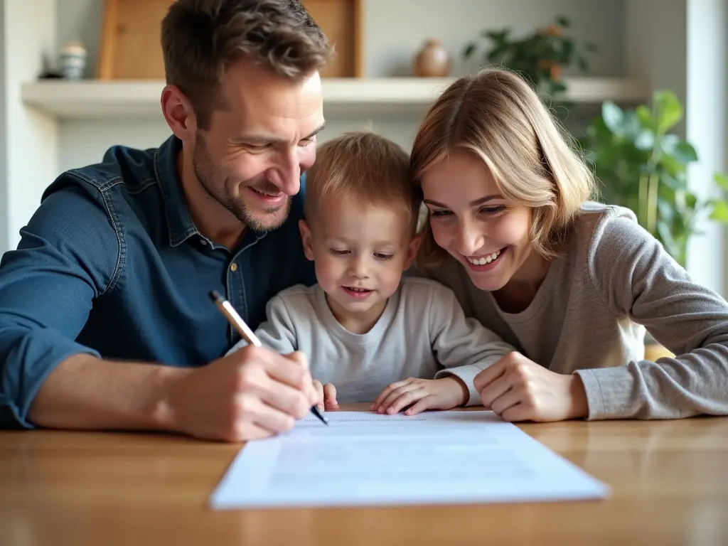 Family signing a home loan contract with a mortgage broker in Rowville, highlighting Lime Financial Services